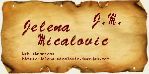 Jelena Mićalović vizit kartica
